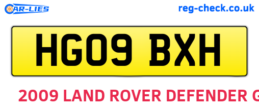 HG09BXH are the vehicle registration plates.