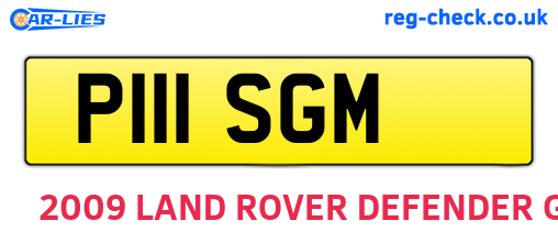P111SGM are the vehicle registration plates.