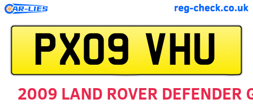 PX09VHU are the vehicle registration plates.
