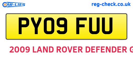 PY09FUU are the vehicle registration plates.