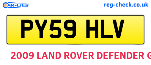 PY59HLV are the vehicle registration plates.