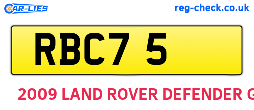 RBC75 are the vehicle registration plates.