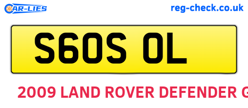S60SOL are the vehicle registration plates.