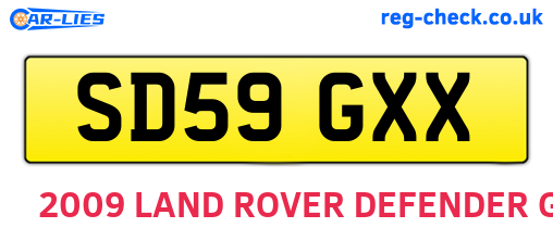 SD59GXX are the vehicle registration plates.