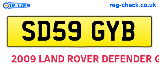SD59GYB are the vehicle registration plates.