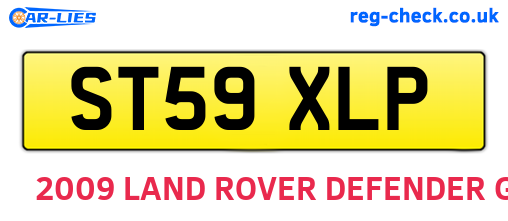 ST59XLP are the vehicle registration plates.