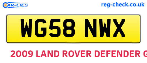 WG58NWX are the vehicle registration plates.