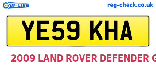 YE59KHA are the vehicle registration plates.