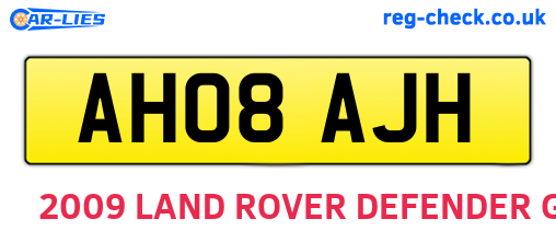 AH08AJH are the vehicle registration plates.