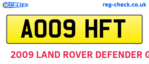 AO09HFT are the vehicle registration plates.