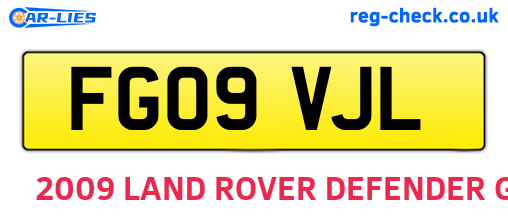 FG09VJL are the vehicle registration plates.