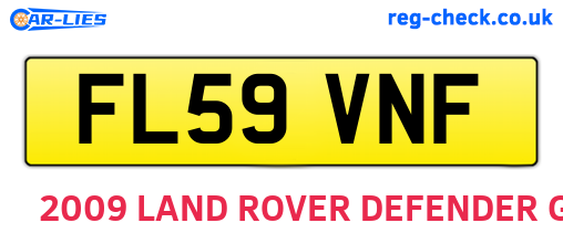 FL59VNF are the vehicle registration plates.
