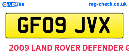GF09JVX are the vehicle registration plates.