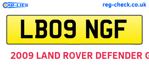 LB09NGF are the vehicle registration plates.