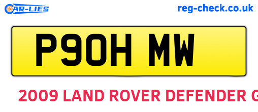 P90HMW are the vehicle registration plates.