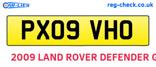 PX09VHO are the vehicle registration plates.