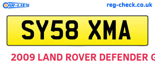 SY58XMA are the vehicle registration plates.