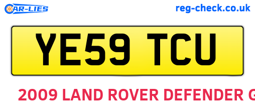 YE59TCU are the vehicle registration plates.