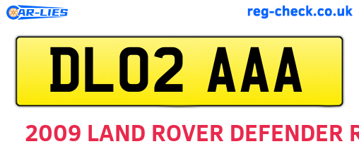 DL02AAA are the vehicle registration plates.