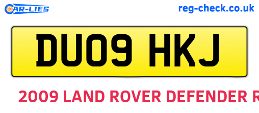 DU09HKJ are the vehicle registration plates.