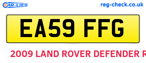 EA59FFG are the vehicle registration plates.