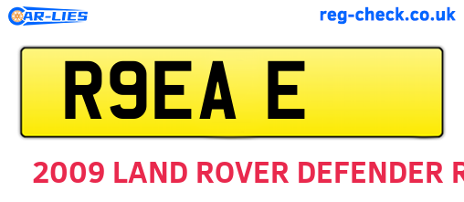 R9EAE are the vehicle registration plates.