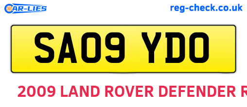 SA09YDO are the vehicle registration plates.