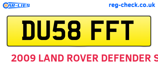 DU58FFT are the vehicle registration plates.