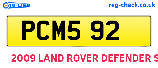 PCM592 are the vehicle registration plates.