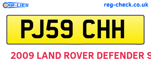 PJ59CHH are the vehicle registration plates.