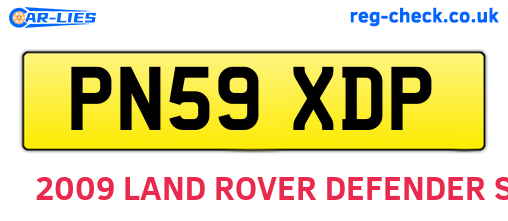 PN59XDP are the vehicle registration plates.