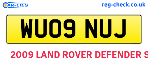 WU09NUJ are the vehicle registration plates.