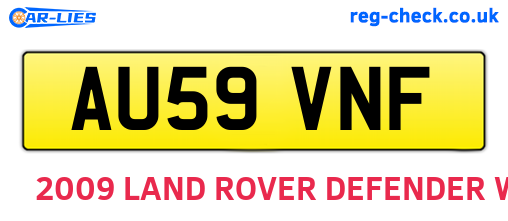 AU59VNF are the vehicle registration plates.
