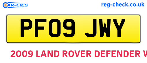 PF09JWY are the vehicle registration plates.