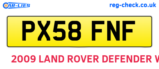 PX58FNF are the vehicle registration plates.