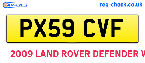 PX59CVF are the vehicle registration plates.