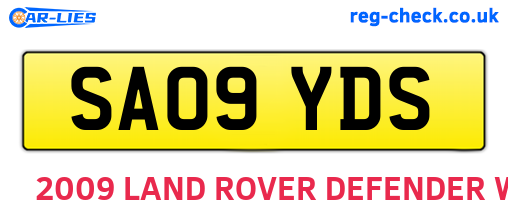 SA09YDS are the vehicle registration plates.