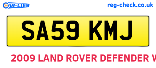 SA59KMJ are the vehicle registration plates.