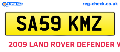 SA59KMZ are the vehicle registration plates.