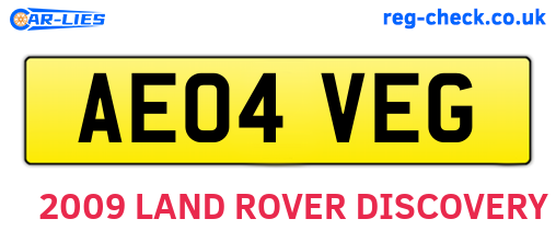 AE04VEG are the vehicle registration plates.