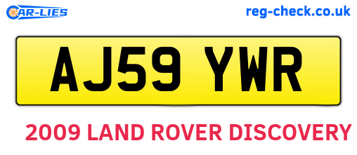 AJ59YWR are the vehicle registration plates.