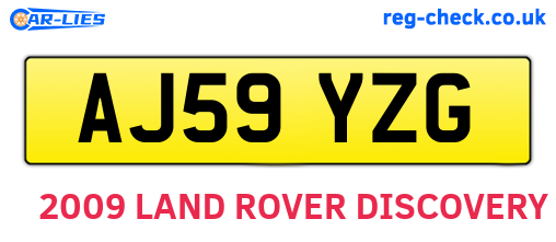 AJ59YZG are the vehicle registration plates.
