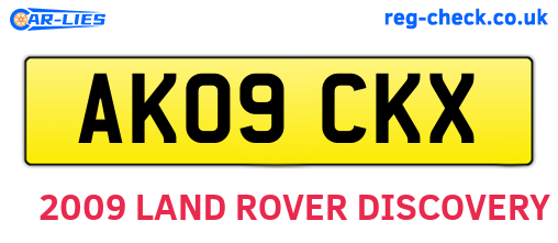 AK09CKX are the vehicle registration plates.