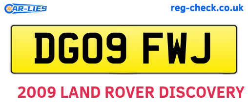 DG09FWJ are the vehicle registration plates.