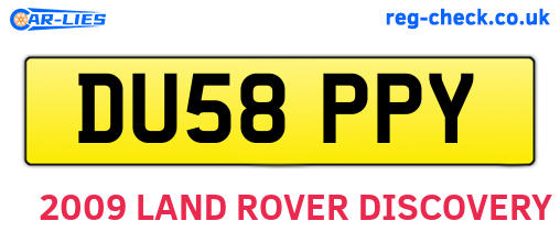 DU58PPY are the vehicle registration plates.