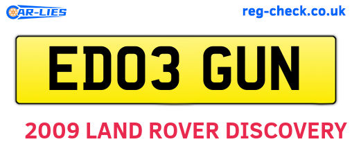 ED03GUN are the vehicle registration plates.