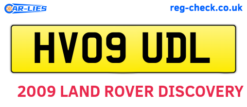 HV09UDL are the vehicle registration plates.