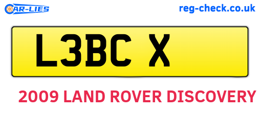 L3BCX are the vehicle registration plates.