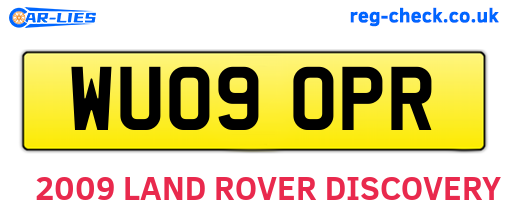 WU09OPR are the vehicle registration plates.
