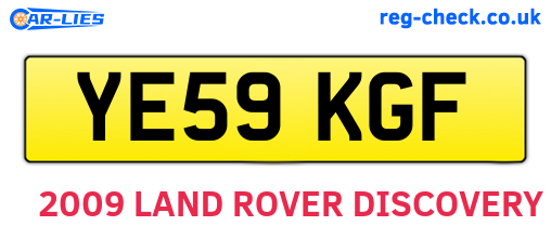 YE59KGF are the vehicle registration plates.